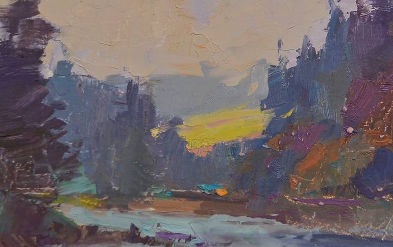 Original Abstract Expressionism Landscape Painting by Shandor Alexander