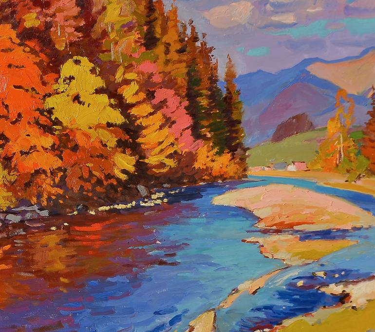 Original Abstract Expressionism Landscape Painting by Shandor Alexander