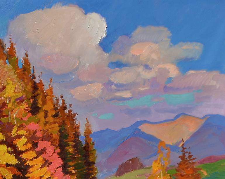 Original Abstract Expressionism Landscape Painting by Shandor Alexander