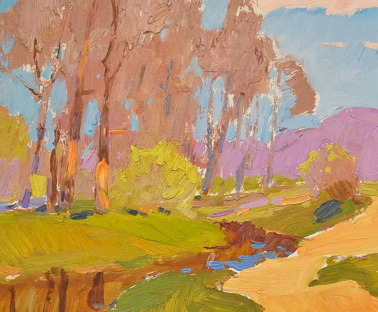 Original Art Deco Landscape Painting by Shandor Alexander