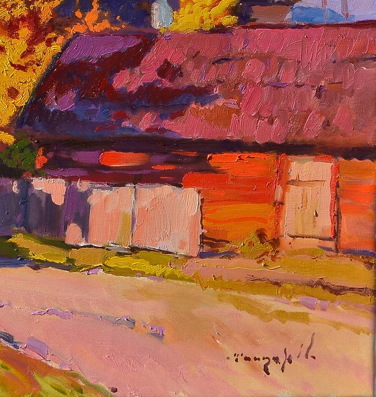 Original Abstract Expressionism Architecture Painting by Shandor Alexander