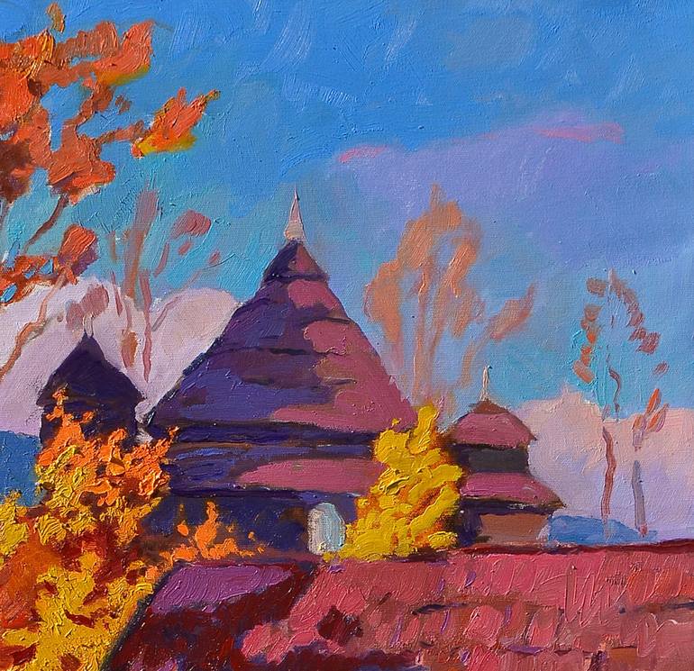 Original Abstract Expressionism Architecture Painting by Shandor Alexander