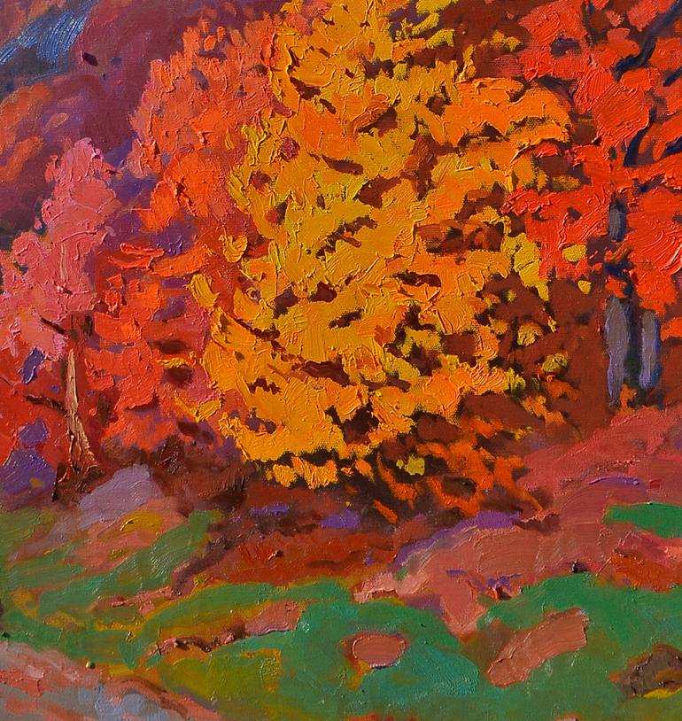 Original Abstract Expressionism Landscape Painting by Shandor Alexander