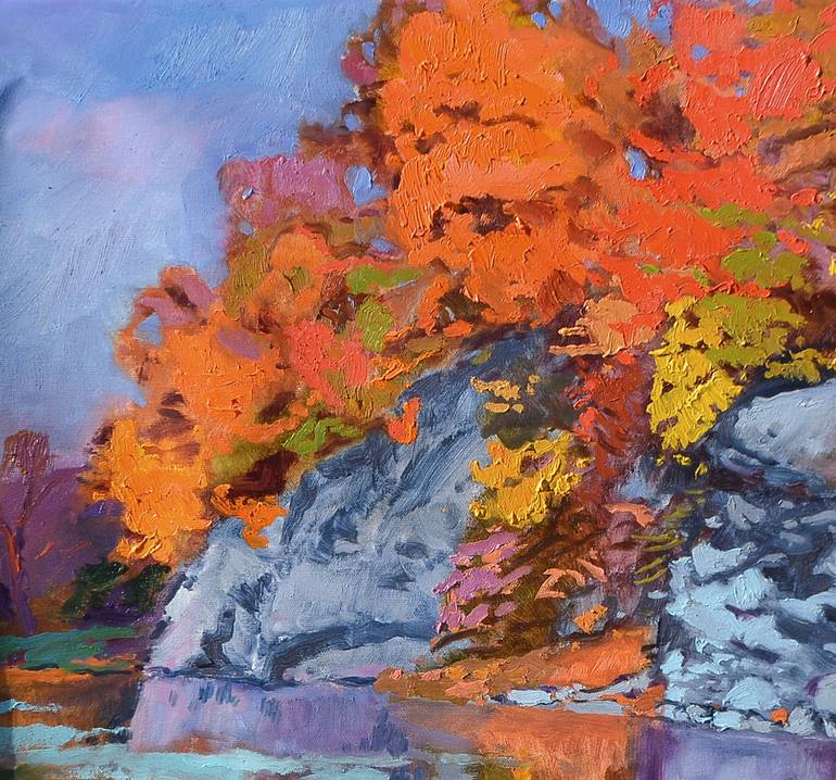 Original Abstract Expressionism Landscape Painting by Shandor Alexander