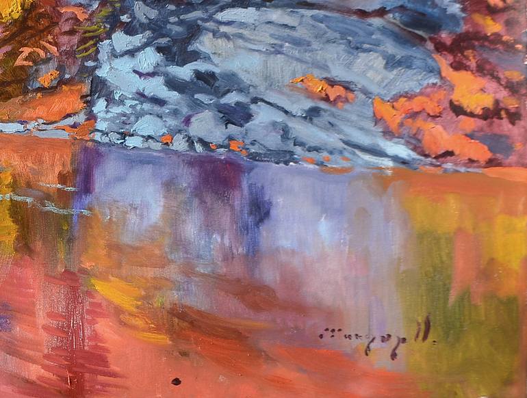 Original Abstract Expressionism Landscape Painting by Shandor Alexander