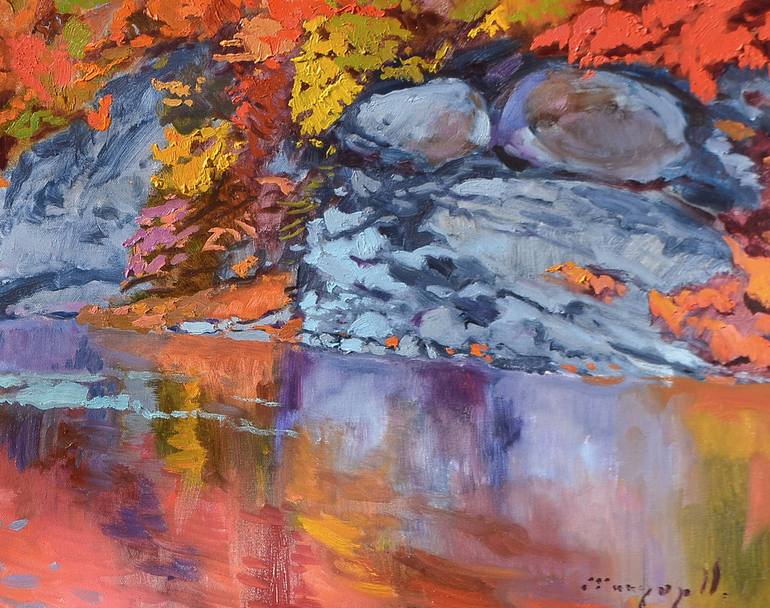 Original Abstract Expressionism Landscape Painting by Shandor Alexander