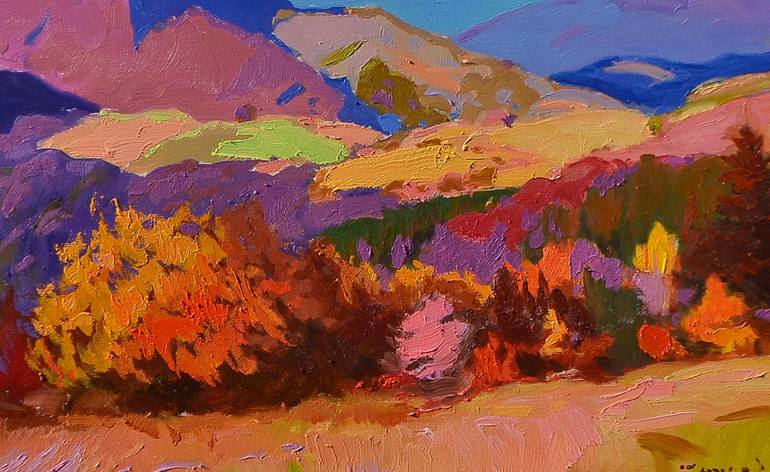 Original Abstract Expressionism Landscape Painting by Shandor Alexander