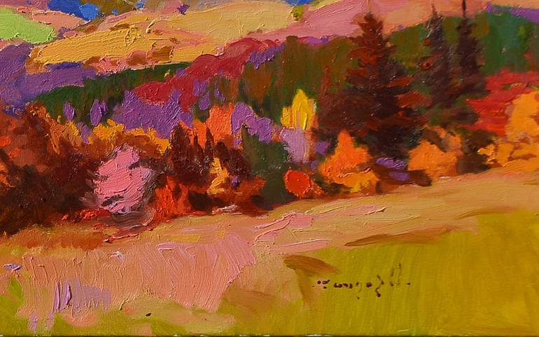 Original Abstract Expressionism Landscape Painting by Shandor Alexander