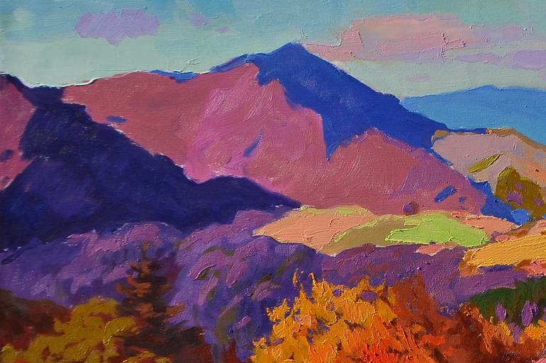 Original Abstract Expressionism Landscape Painting by Shandor Alexander