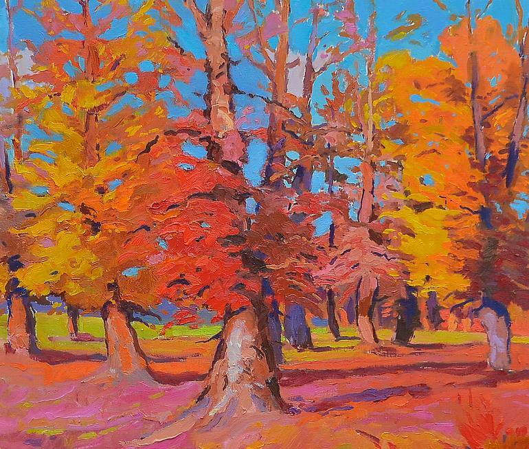 Original Abstract Expressionism Landscape Painting by Shandor Alexander