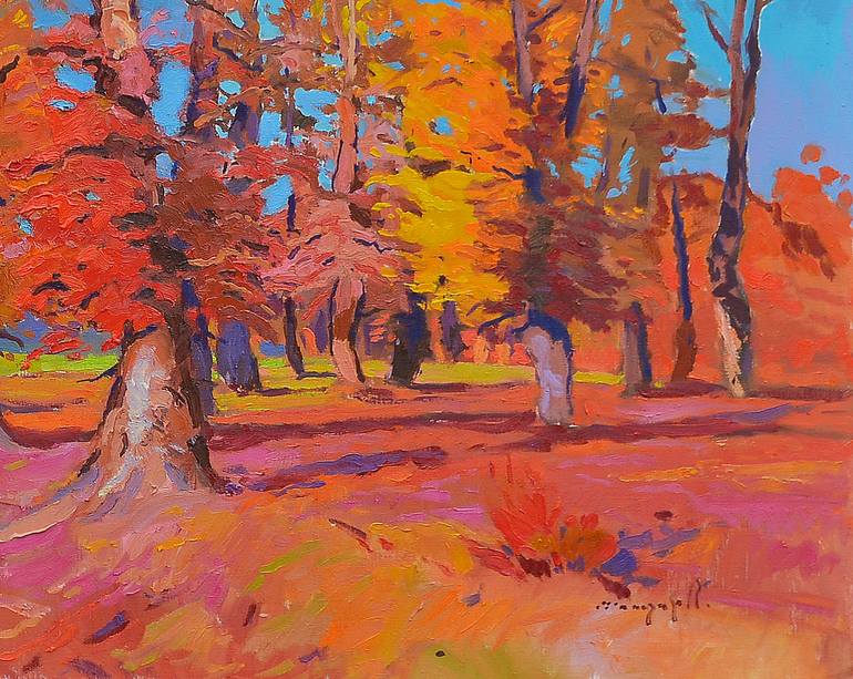 Original Abstract Expressionism Landscape Painting by Shandor Alexander