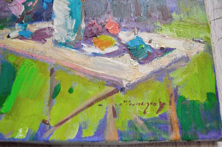 Original Abstract Expressionism Garden Painting by Shandor Alexander