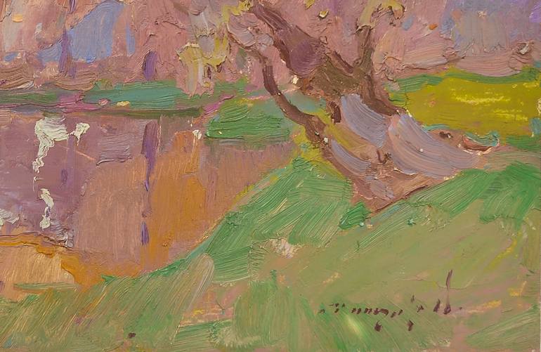 Original Abstract Expressionism Landscape Painting by Shandor Alexander