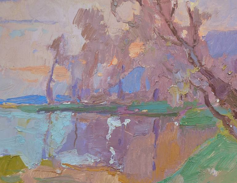 Original Abstract Expressionism Landscape Painting by Shandor Alexander
