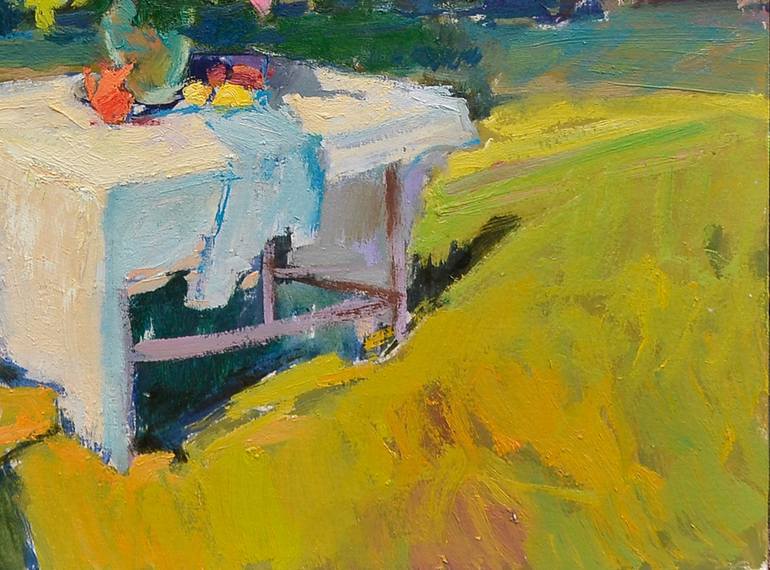 Original Abstract Expressionism Garden Painting by Shandor Alexander