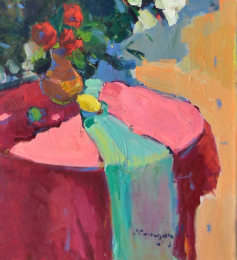 Original Abstract Expressionism Floral Painting by Shandor Alexander