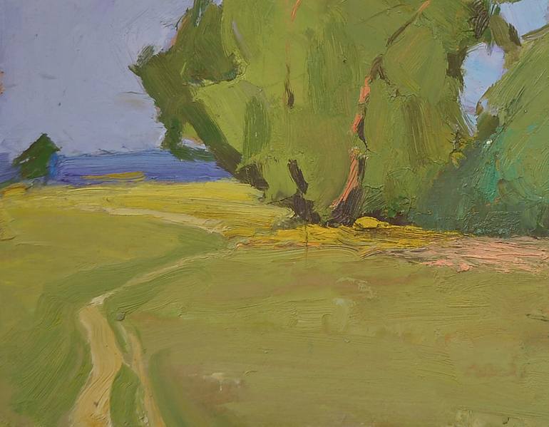 Original Abstract Expressionism Beach Painting by Shandor Alexander