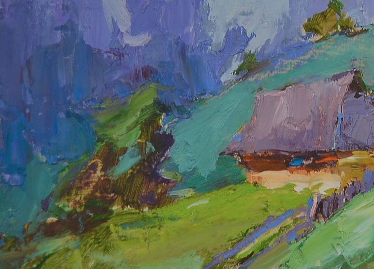 Original Art Deco Landscape Painting by Shandor Alexander