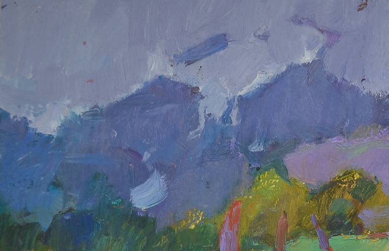 Original Abstract Expressionism Landscape Painting by Shandor Alexander