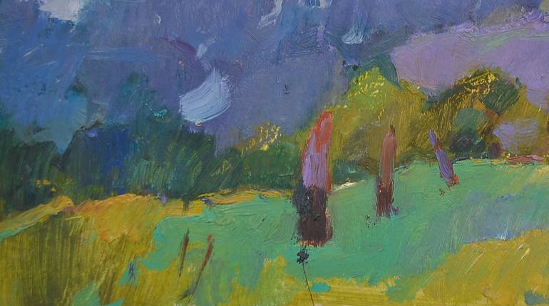 Original Abstract Expressionism Landscape Painting by Shandor Alexander