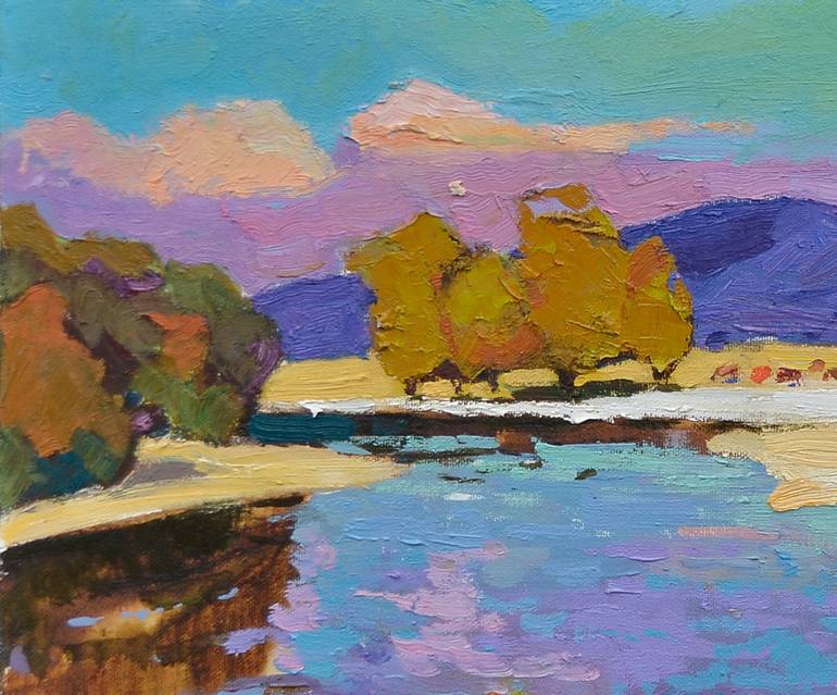 Original Abstract Expressionism Landscape Painting by Shandor Alexander
