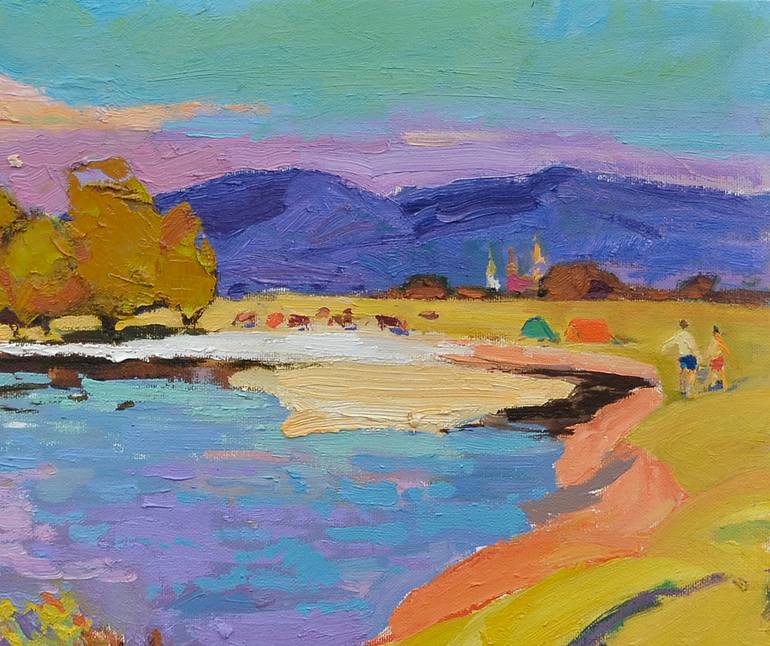 Original Abstract Expressionism Landscape Painting by Shandor Alexander