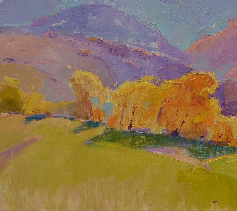 Original Abstract Expressionism Landscape Painting by Shandor Alexander