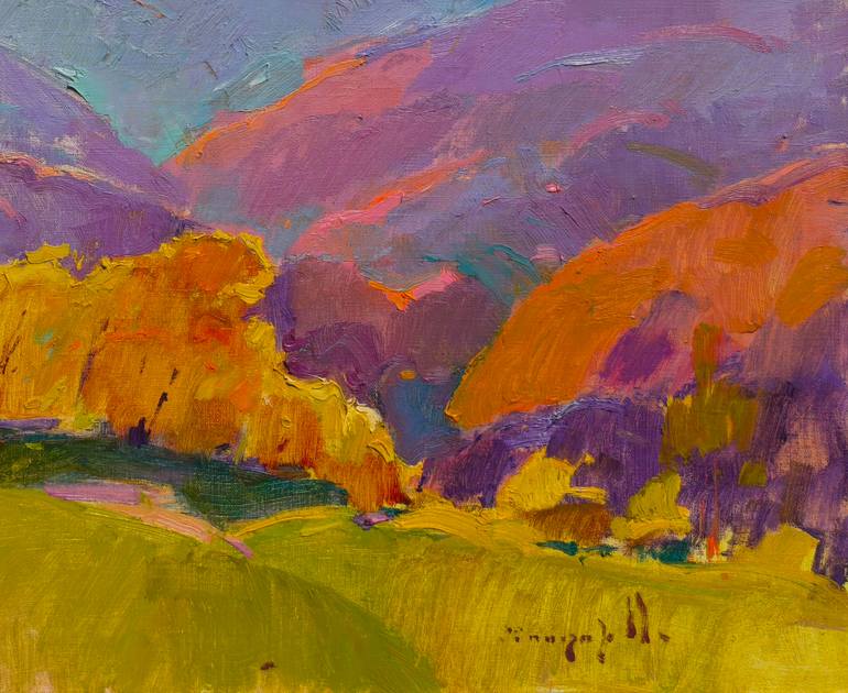 Original Abstract Expressionism Landscape Painting by Shandor Alexander