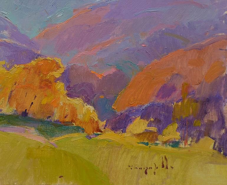 Original Abstract Expressionism Landscape Painting by Shandor Alexander