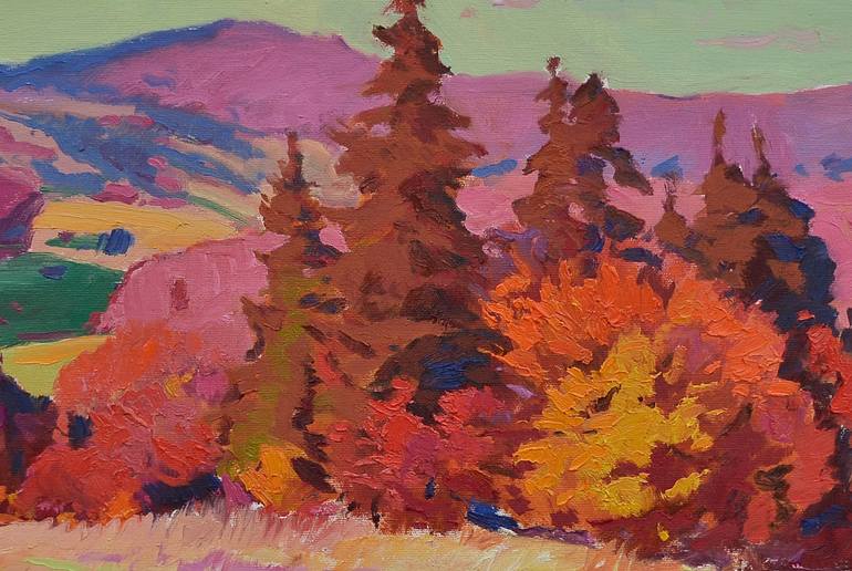 Original Art Deco Landscape Painting by Shandor Alexander