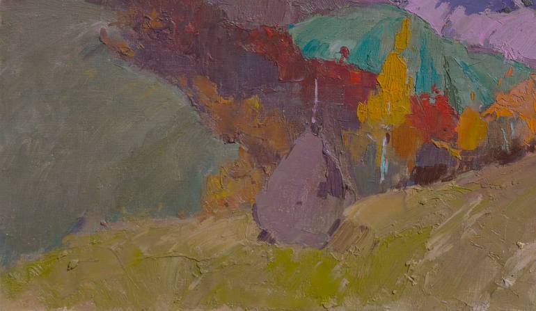 Original Abstract Expressionism Landscape Painting by Shandor Alexander