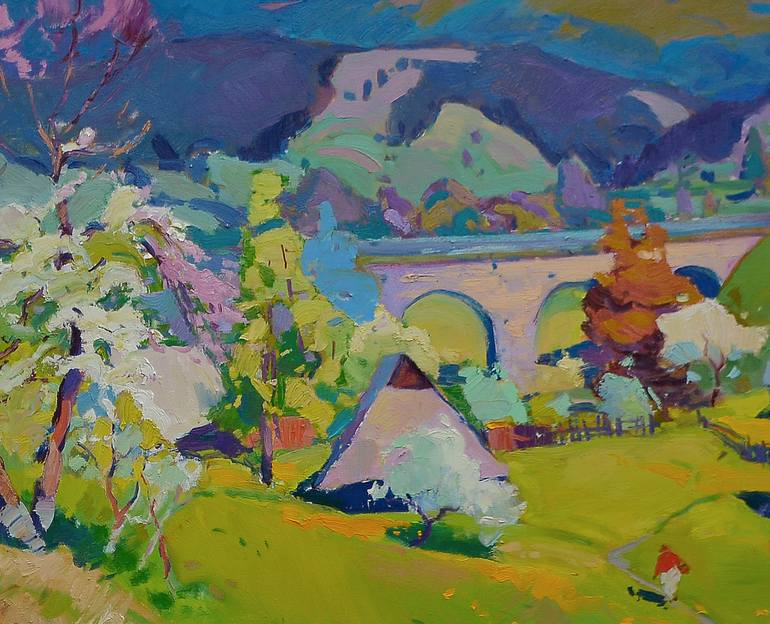 Original Abstract Expressionism Landscape Painting by Shandor Alexander