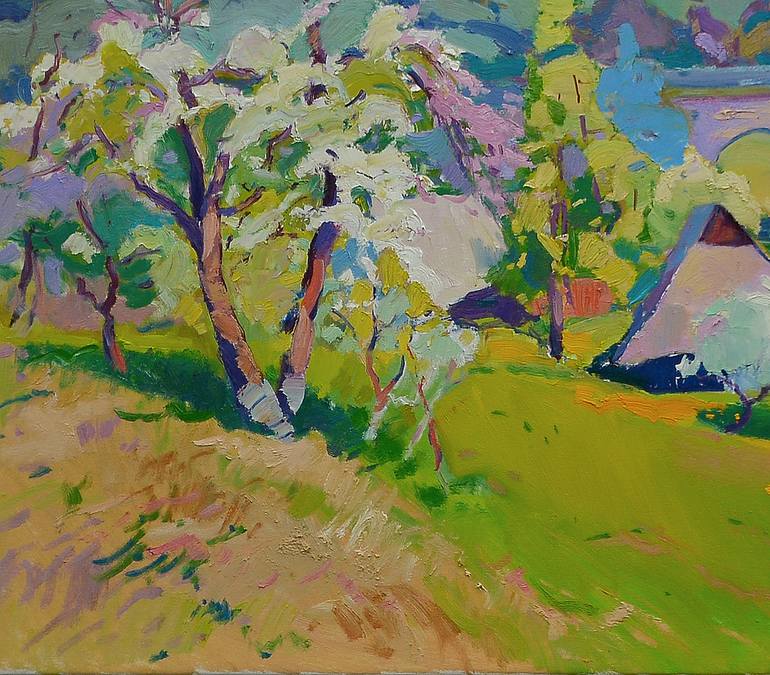 Original Abstract Expressionism Landscape Painting by Shandor Alexander