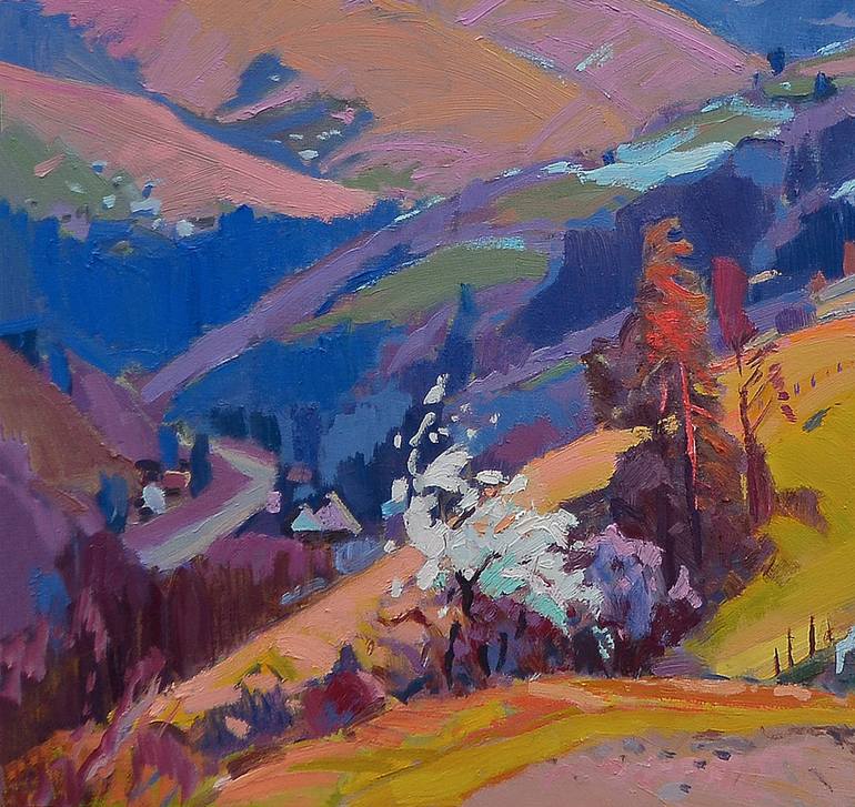 Original Abstract Expressionism Landscape Painting by Shandor Alexander