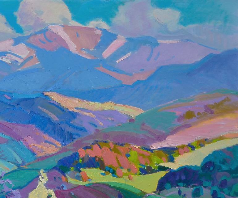 Original Art Deco Landscape Painting by Shandor Alexander