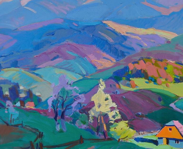 Original Art Deco Landscape Painting by Shandor Alexander