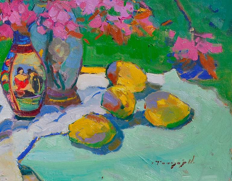 Original Abstract Expressionism Still Life Painting by Shandor Alexander