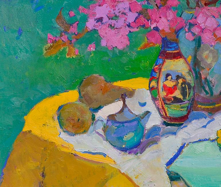 Original Abstract Expressionism Still Life Painting by Shandor Alexander