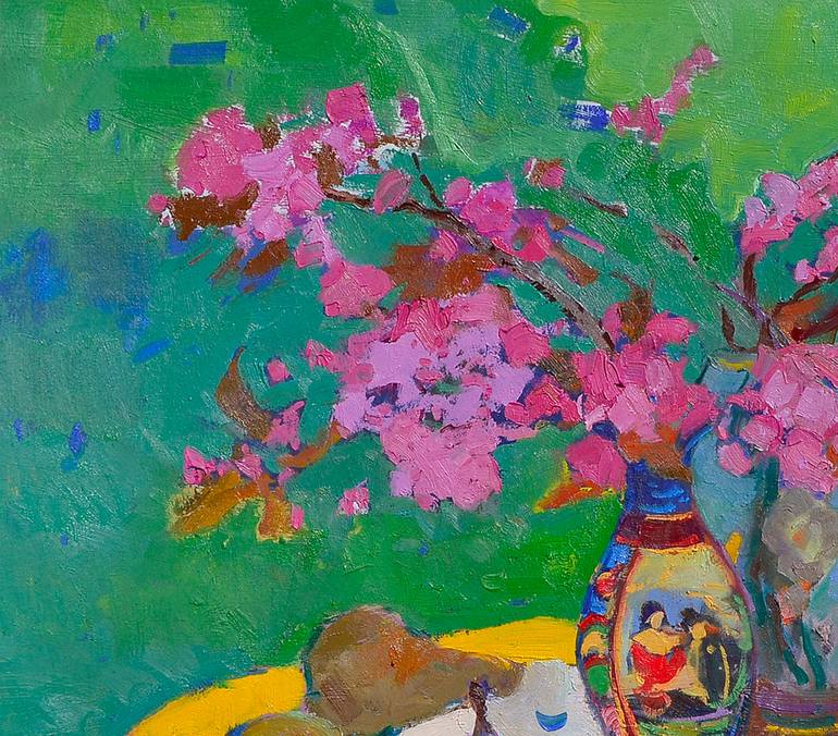 Original Abstract Expressionism Still Life Painting by Shandor Alexander