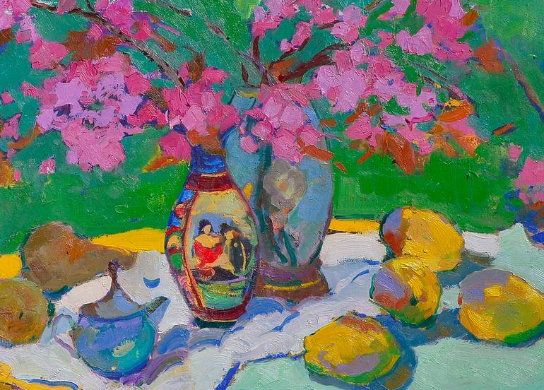 Original Abstract Expressionism Still Life Painting by Shandor Alexander