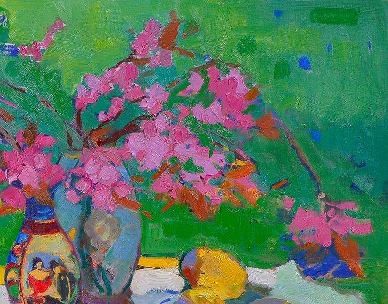 Original Abstract Expressionism Still Life Painting by Shandor Alexander