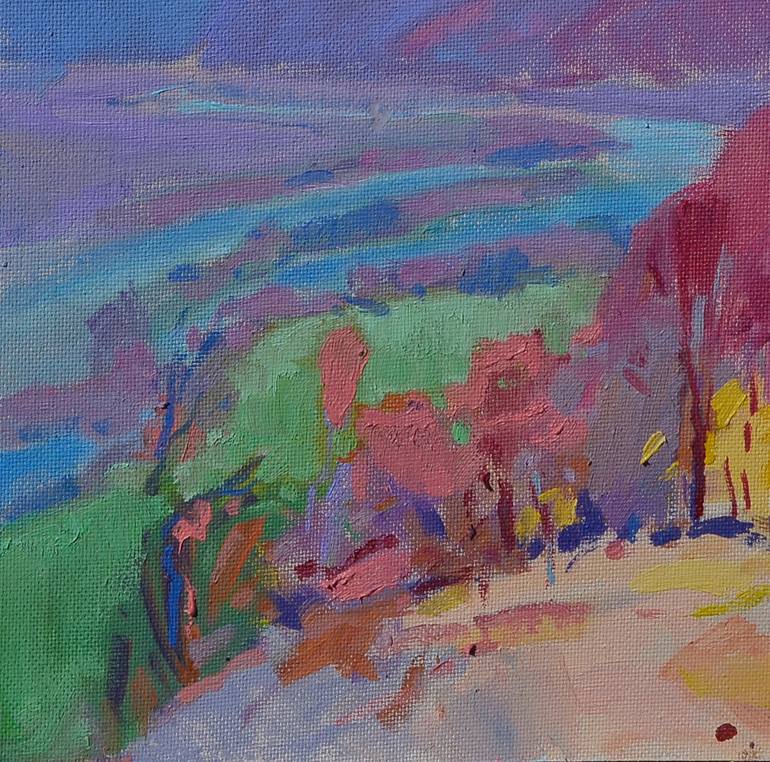 Original Abstract Expressionism Landscape Painting by Shandor Alexander