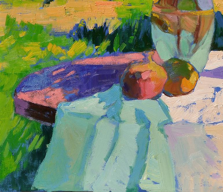 Original Abstract Expressionism Garden Painting by Shandor Alexander