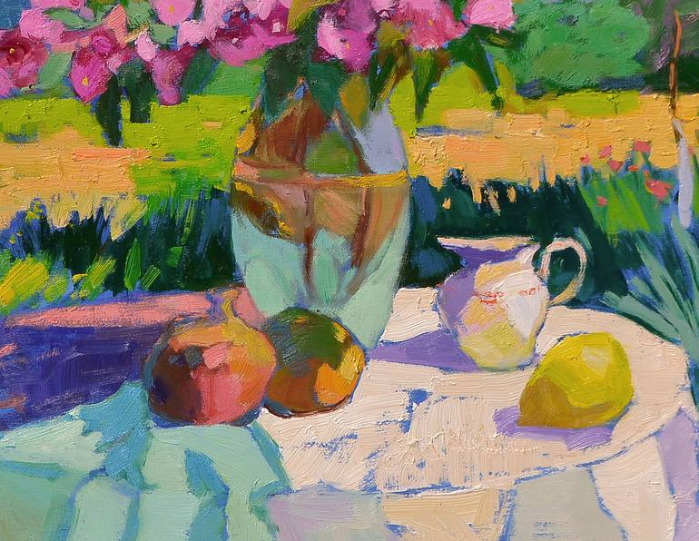 Original Abstract Expressionism Garden Painting by Shandor Alexander