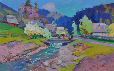 Original Abstract Landscape Painting by Shandor Alexander