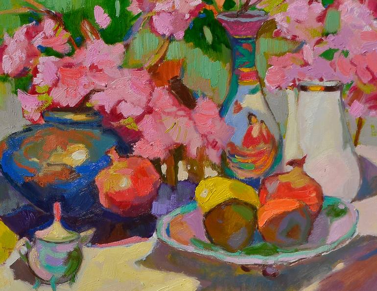 Original Abstract Expressionism Still Life Painting by Shandor Alexander