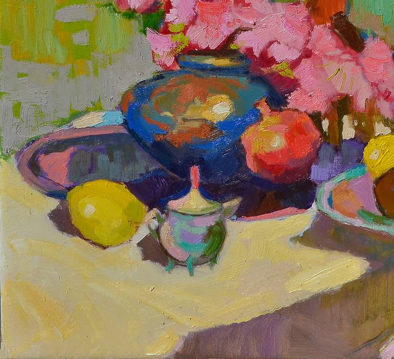 Original Abstract Expressionism Still Life Painting by Shandor Alexander