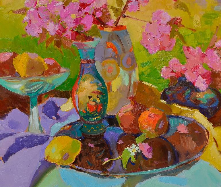 Original Abstract Expressionism Still Life Painting by Shandor Alexander