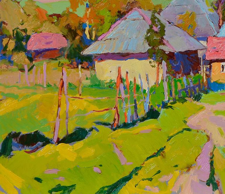 Original Art Deco Landscape Painting by Shandor Alexander
