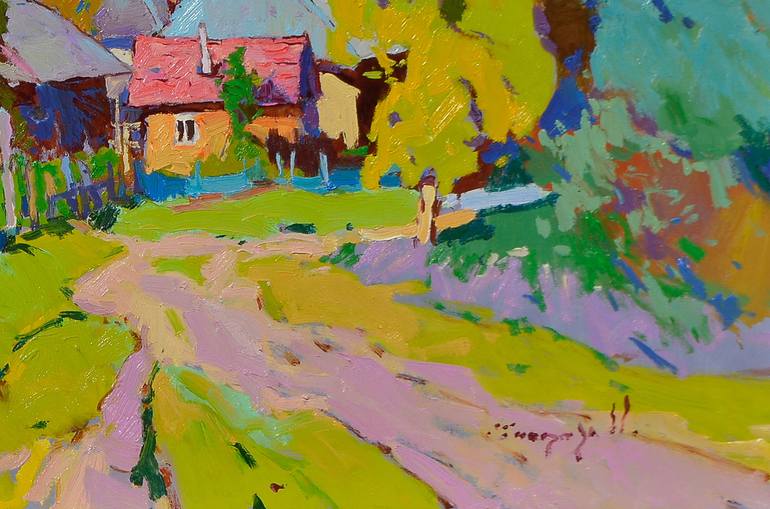 Original Art Deco Landscape Painting by Shandor Alexander